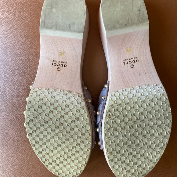 Gucci Blue Suade Horsebit Clog Sandals - Picture 3 of 13